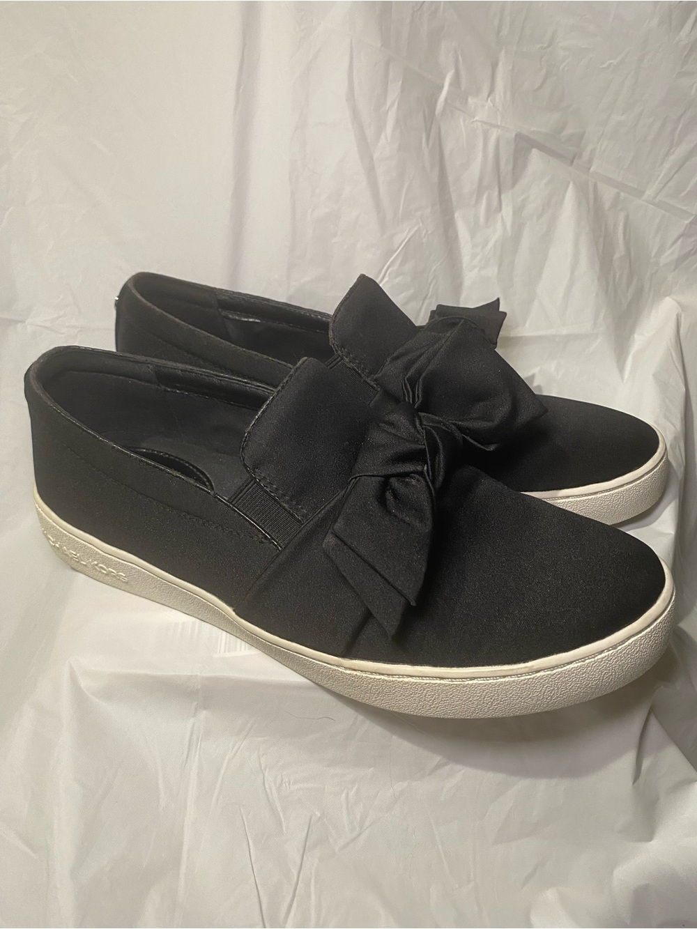 Michael Kors Willa Slip-On Sneaker in black satin Womens 7.5